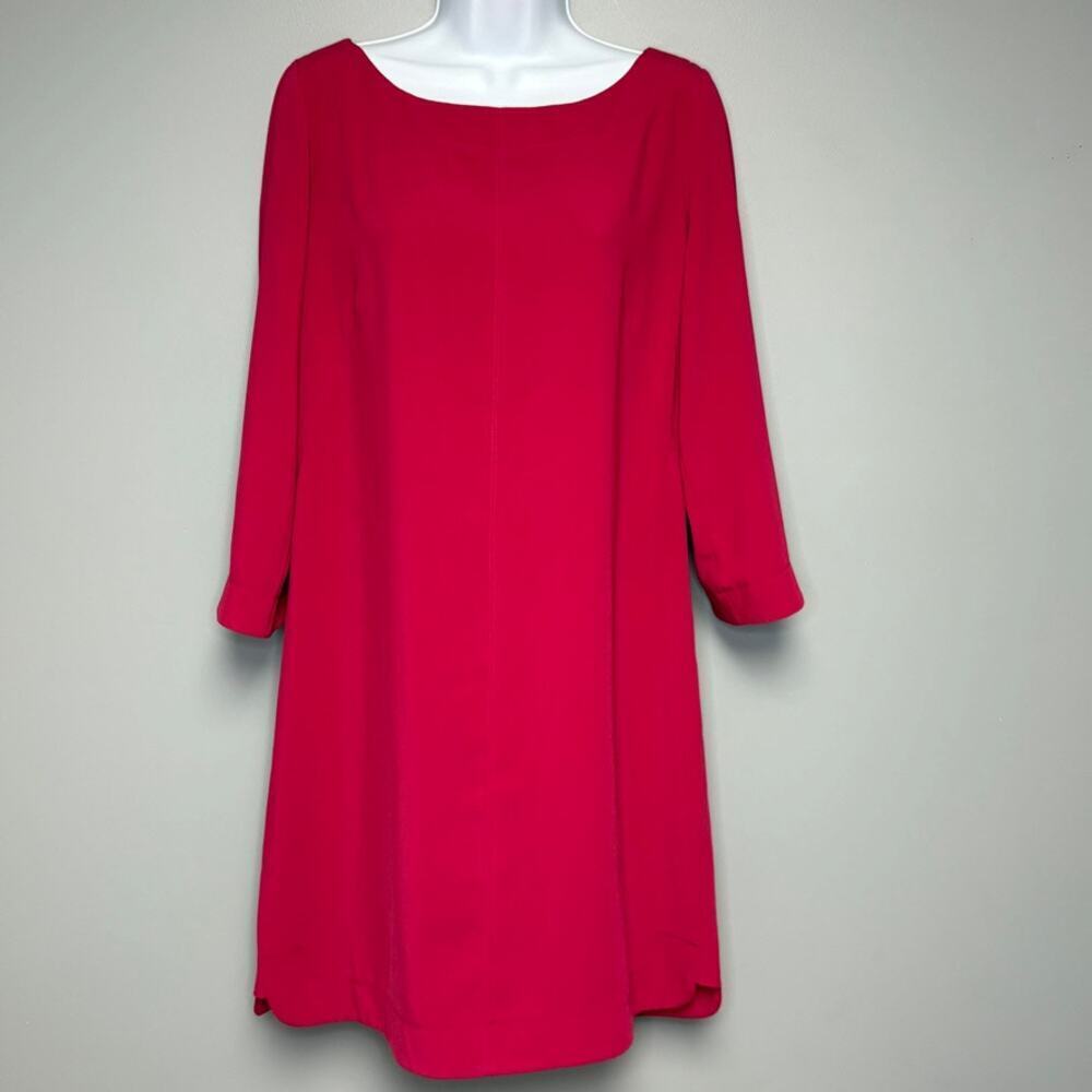 Laundry by Shelli Segal Pink Fuschia Retro Wedding Guest Shift Dress Sz 10